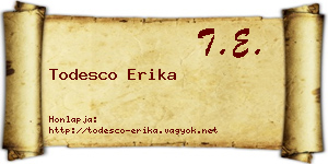 Todesco Erika névjegykártya
